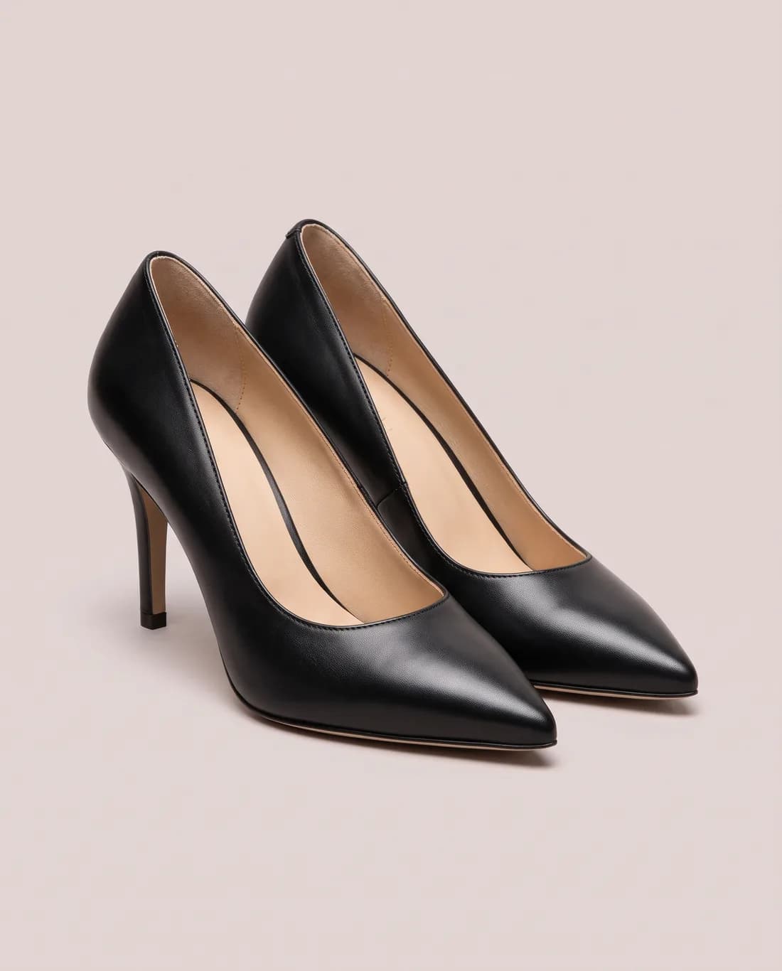 Escarpins cuir noir talon 70