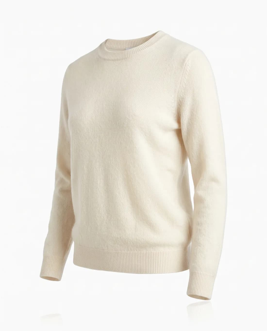Pull col rond cachemire ivoire